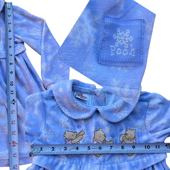 The Disney Store Classic Pooh Snowflake Velour Dress Kids Sz 3T - Picture 4 of 6